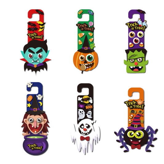 1 Sets Children Cartoon Halloween Decoration Door Hanging Stickers Holiday DIY Game Emoticons(Ghost) by bashfashion