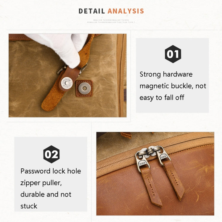 K805 Waterproof Batik Canvas Camera Backpack Outdoor Liner Shoulder Photography Bag(Soil Yellow) by bashfashion