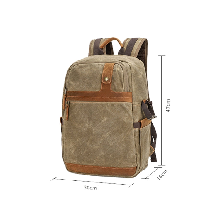 D1383 Outdoor SLR Digital Camera Backpack Waterproof Batik Canvas Camera Bag(Gray) by bashfashion