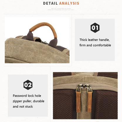 D1383 Outdoor SLR Digital Camera Backpack Waterproof Batik Canvas Camera Bag(Gray) by bashfashion