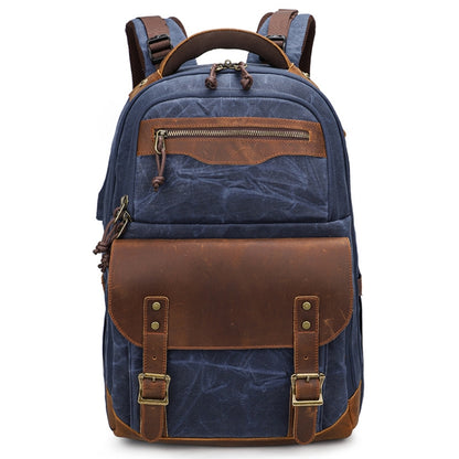 K813 Retro SLR Camera Bag Canvas Shoulder Computer Camera Bag(Blue) by bashfashion