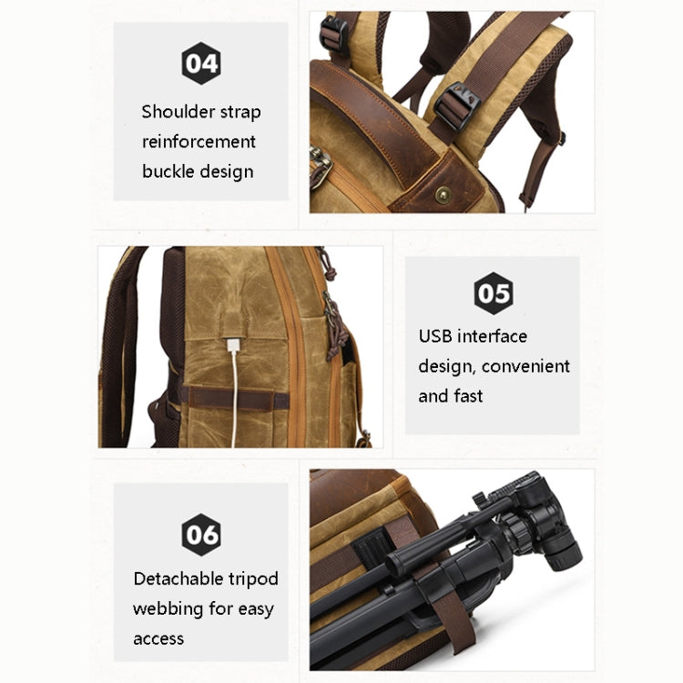 K813 Retro SLR Camera Bag Canvas Shoulder Computer Camera Bag(Blue) by bashfashion