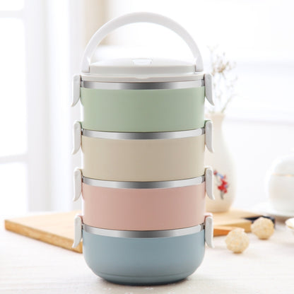 Gradient Color Lunch Box Food Bento Box Stainless Steel Container(4 Layer) by bashfashion