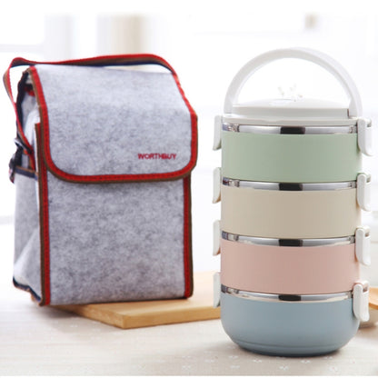 Gradient Color Lunch Box Food Bento Box Stainless Steel Container(4 Layer) by bashfashion