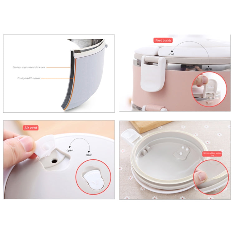 Gradient Color Lunch Box Food Bento Box Stainless Steel Container(4 Layer) by bashfashion