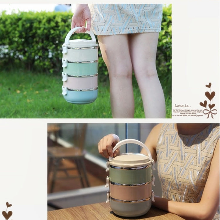 Gradient Color Lunch Box Food Bento Box Stainless Steel Container(4 Layer) by bashfashion