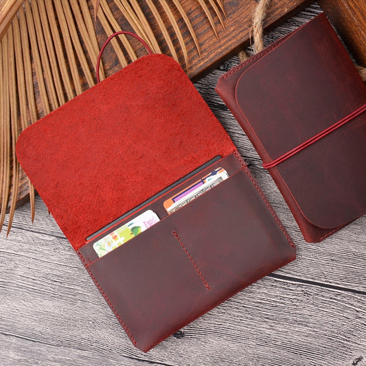 Crazy Horse Skin Passport Bag Document Holder Retro Boarding Pass Wallet Card Holder(Wine Red) by bashfashion
