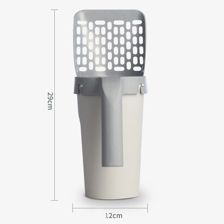 All-In-One Cat Litter Scoop Pet Toilet Picker Removable Portable Plastic Scoop(Gray White) by bashfashion