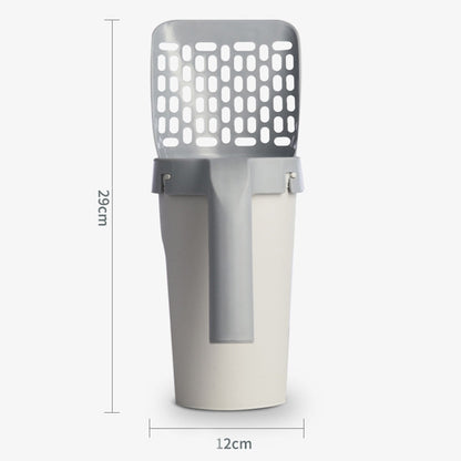 All-In-One Cat Litter Scoop Pet Toilet Picker Removable Portable Plastic Scoop(Gray White) by bashfashion