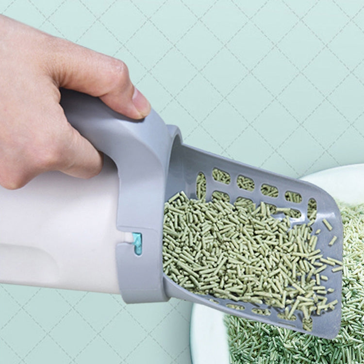 All-In-One Cat Litter Scoop Pet Toilet Picker Removable Portable Plastic Scoop(Gray White) by bashfashion