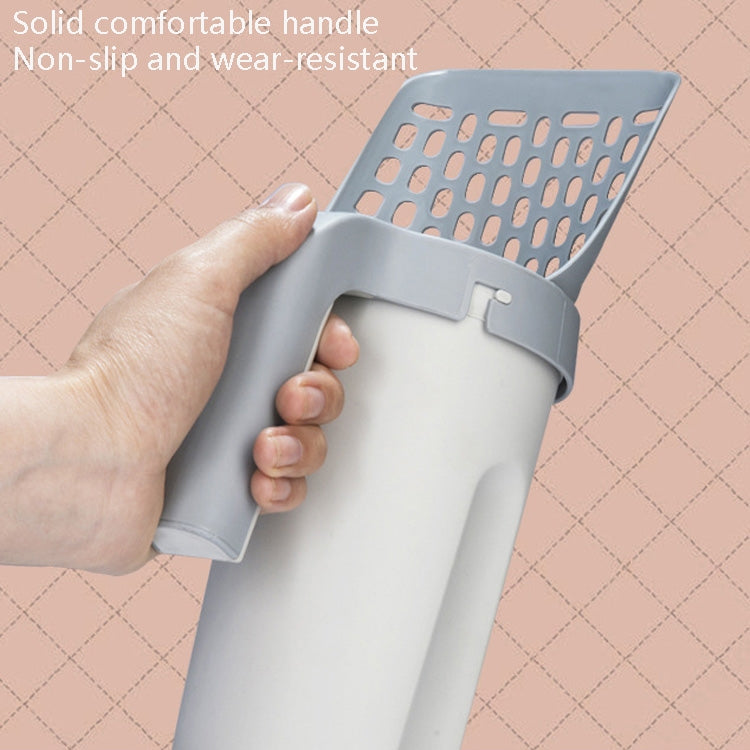 All-In-One Cat Litter Scoop Pet Toilet Picker Removable Portable Plastic Scoop(Gray White) by bashfashion