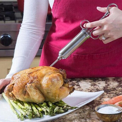 9 in 1 Stainless Steel Seasoning Turkey Syringe Kitchen Seasoning Syringe by bashfashion