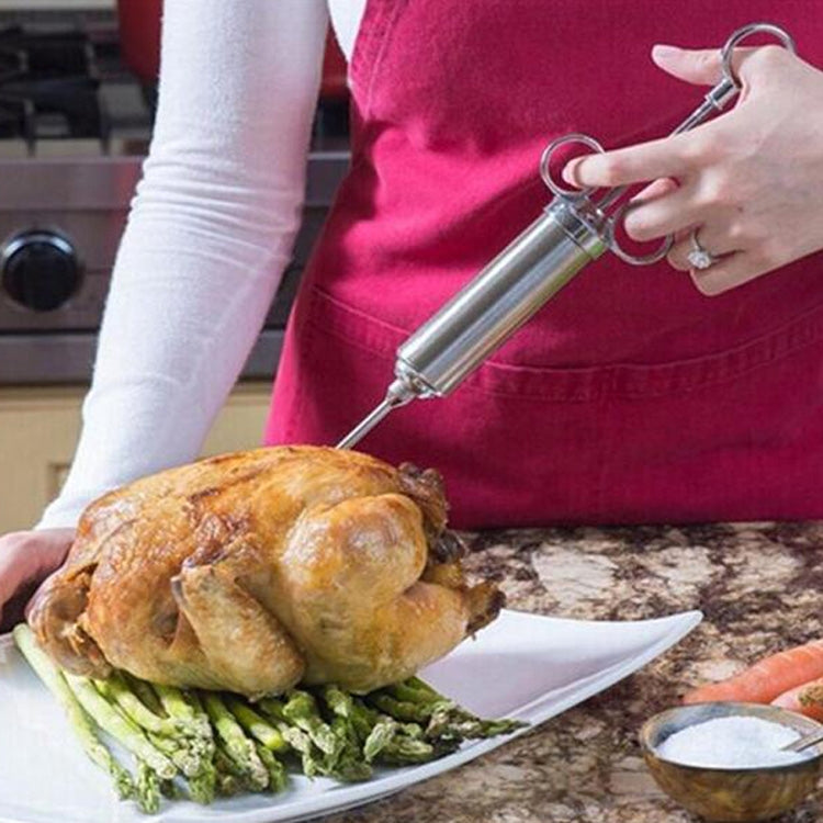 10 in 1 Stainless Steel Seasoning Turkey Syringe Kitchen Seasoning Syringe by bashfashion