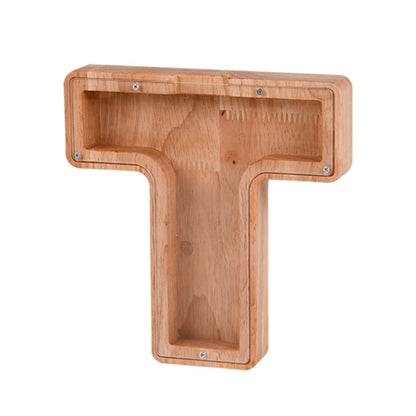 Wooden English Alphabet Piggy Bank Transparent Acrylic Piggy Bank(T) by bashfashion