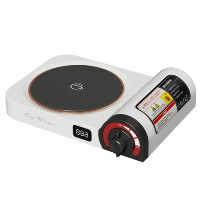 Gas Stove Shape Warming Cup Mat Desktop Heating Constant Temperature Timing Water Cup Heating Base,CN Plug(White) by bashfashion