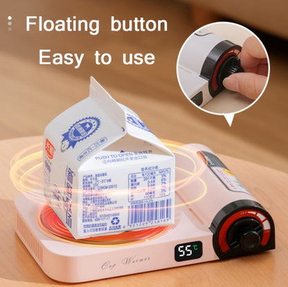 Gas Stove Shape Warming Cup Mat Desktop Heating Constant Temperature Timing Water Cup Heating Base,CN Plug(White) by bashfashion