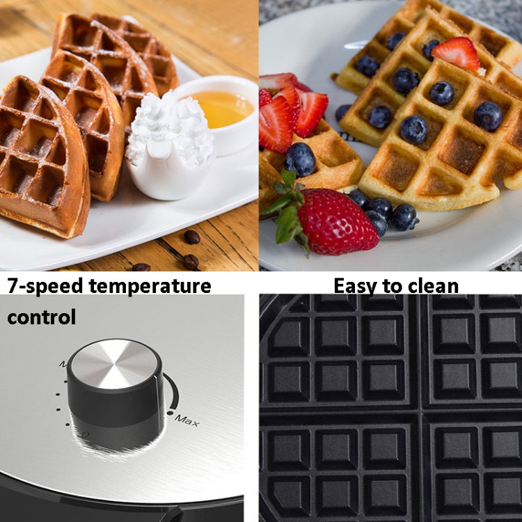 1000W Waffle Maker Breakfast Bread Maker Sandwich Maker Temperature Adjustable Electric Baking Pan(AU Plug) by bashfashion