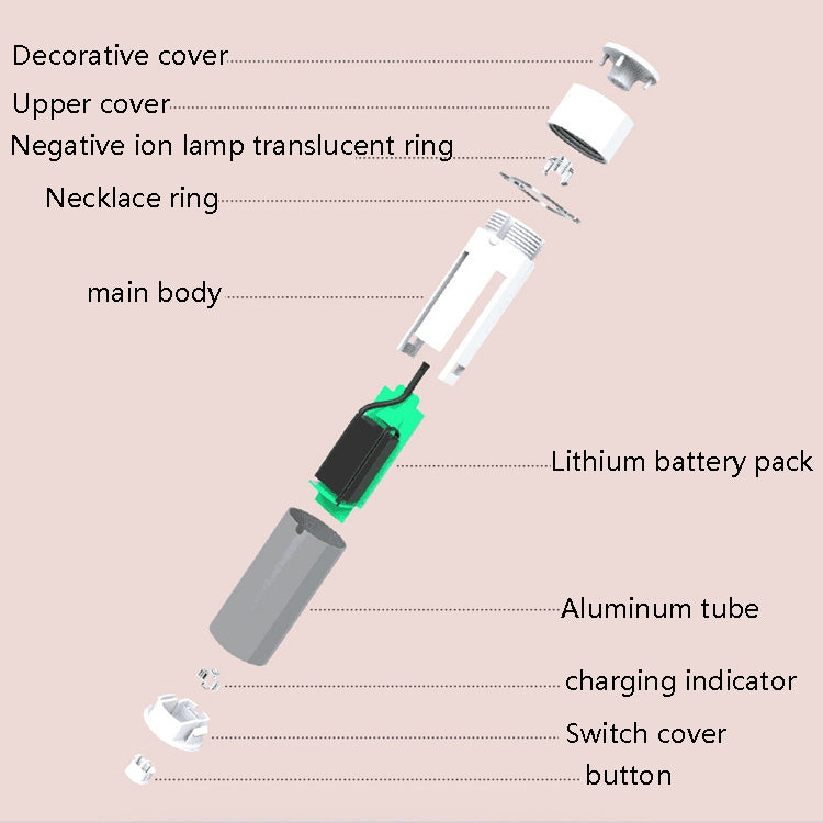 EP205 Portable Air Purifier Negative Ion Necklace Hanging Collar Purifier(Silver) by bashfashion