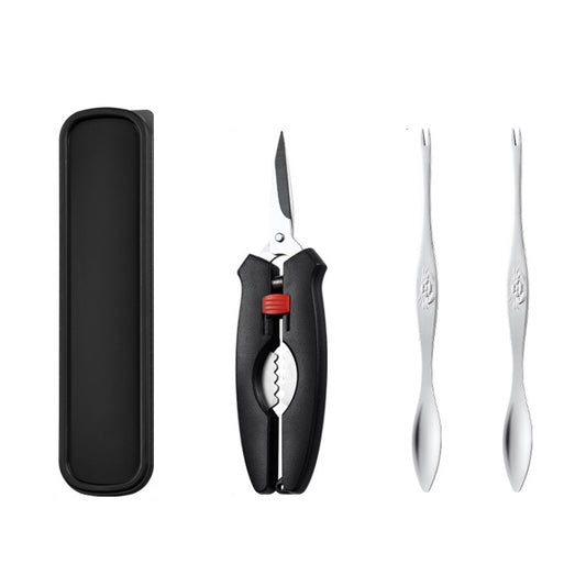 Crab Tool 304 Stainless Steel Crab Fork Crab Scissors Crab Needle,Style: 2 Fork 1 Knife 1 Box by bashfashion
