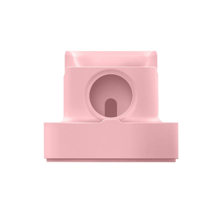 2 In 1 Smart Watch Charging Bracket Desktop Silicone Watch Charging Stand For Apple Watch(Pink) by bashfashion