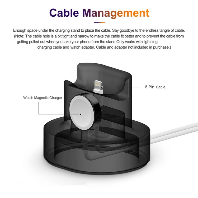 2 In 1 Smart Watch Charging Bracket Desktop Silicone Watch Charging Stand For Apple Watch(Black) by bashfashion