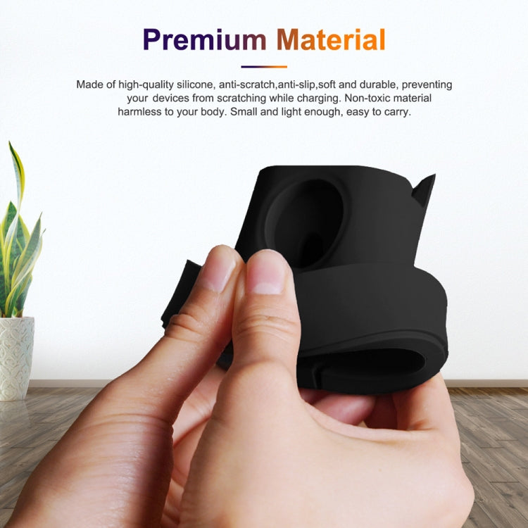 2 In 1 Smart Watch Charging Bracket Desktop Silicone Watch Charging Stand For Apple Watch(Deep Blue) by bashfashion