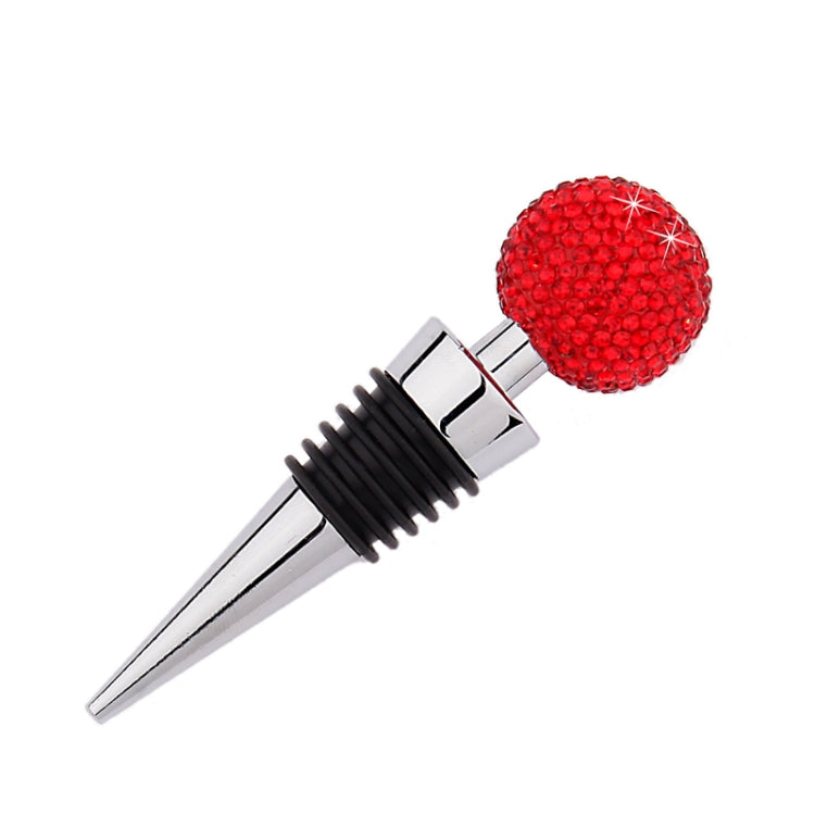 Crystal Ball Red Wine Stopper Diamond Zinc Alloy Metal Sealed Wine Cork(Big Red) by bashfashion