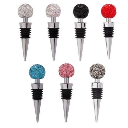 Crystal Ball Red Wine Stopper Diamond Zinc Alloy Metal Sealed Wine Cork(Big Red) by bashfashion