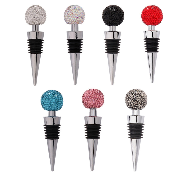 Crystal Ball Red Wine Stopper Diamond Zinc Alloy Metal Sealed Wine Cork(Bright Black) by bashfashion
