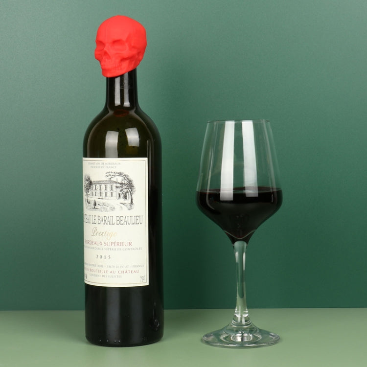 Skull Silicone Leak-Proof Fresh-Keeping Wine Stopper(Deep Red) by bashfashion