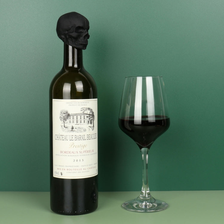 Skull Silicone Leak-Proof Fresh-Keeping Wine Stopper(Black) by bashfashion
