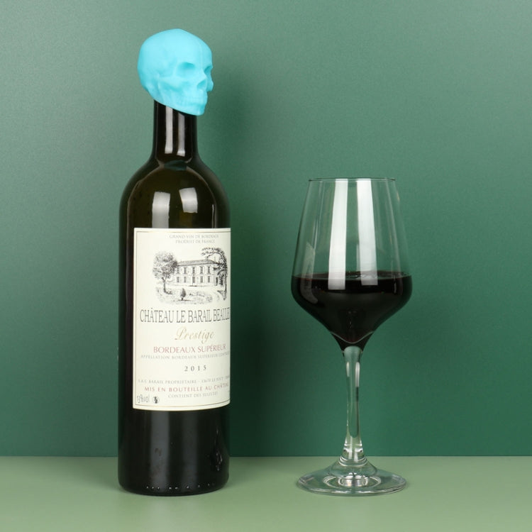 Skull Silicone Leak-Proof Fresh-Keeping Wine Stopper(Luminous Blue) by bashfashion