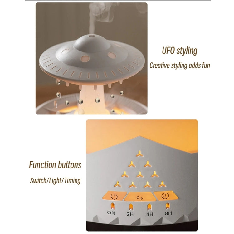 UFO Water Drop Aromatherapy Humidifier Desktop Remote Control Diffuser, Plug: UK Plug(Black) by bashfashion