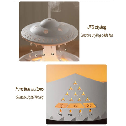 UFO Water Drop Aromatherapy Humidifier Desktop Remote Control Diffuser, Plug: US Plug(Black) by bashfashion