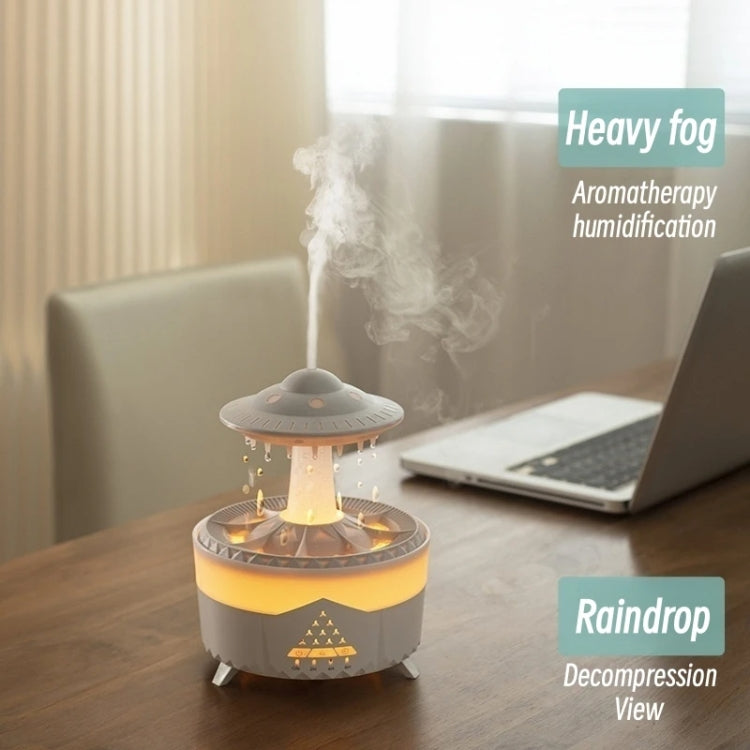 UFO Water Drop Aromatherapy Humidifier Desktop Remote Control Diffuser, Plug: UK Plug(White) by bashfashion