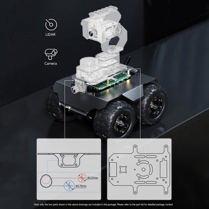 Waveshare WAVE ROVER Flexible Expandable 4WD Mobile Robot Chassis, Onboard ESP32 Module(EU Plug) by Waveshare