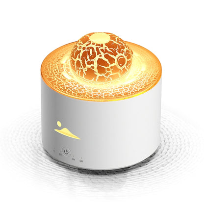 HX-130 Colorful Night Light Planet Desktop Flame Aromatherapy Humidifier, Spec: US Plug(White) by bashfashion