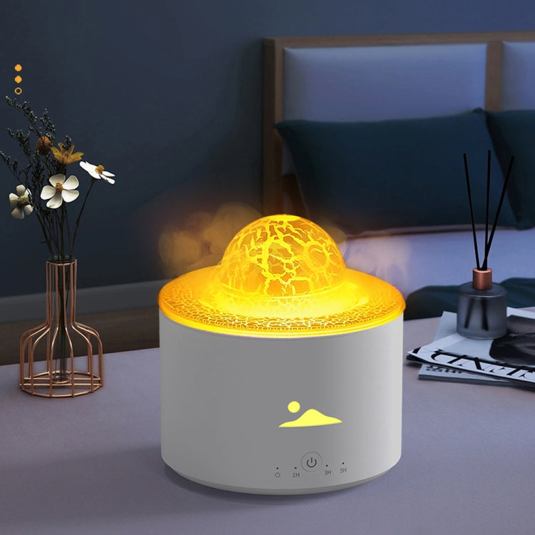 HX-130 Colorful Night Light Planet Desktop Flame Aromatherapy Humidifier, Spec: EU Plug(White) by bashfashion