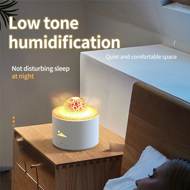 HX-130 Colorful Night Light Planet Desktop Flame Aromatherapy Humidifier, Spec: UK Plug(White) by bashfashion