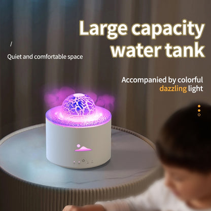 HX-130 Colorful Night Light Planet Desktop Flame Aromatherapy Humidifier, Spec: EU Plug(White) by bashfashion