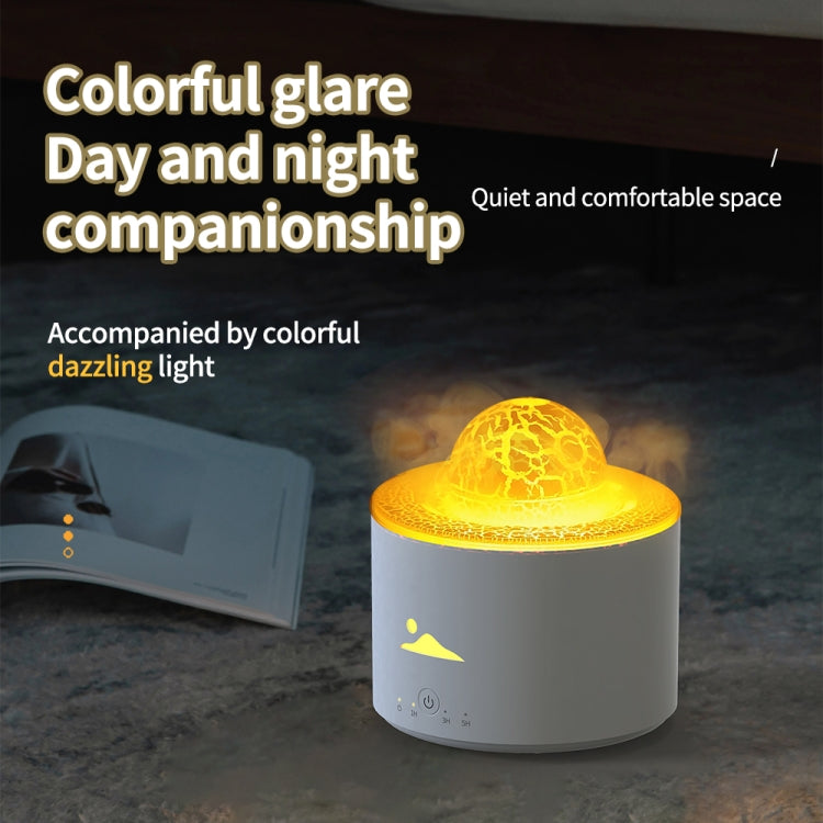 HX-130 Colorful Night Light Planet Desktop Flame Aromatherapy Humidifier, Spec: UK Plug(White) by bashfashion