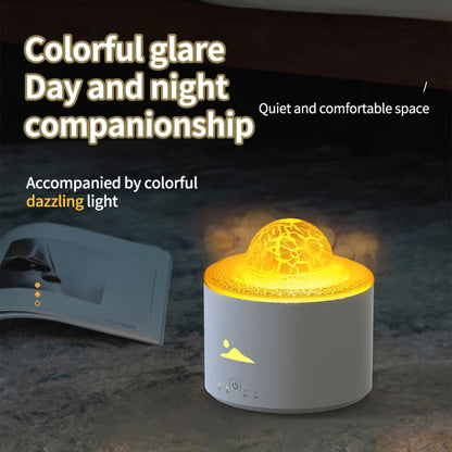 HX-130 Colorful Night Light Planet Desktop Flame Aromatherapy Humidifier, Spec: UK Plug(White) by bashfashion