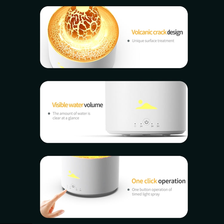 HX-130 Colorful Night Light Planet Desktop Flame Aromatherapy Humidifier, Spec: UK Plug(White) by bashfashion