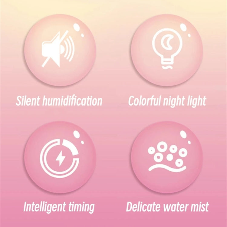 M328 Battery Type Mini Desktop Night Light Cartoon Cake Silent Spray Humidifier(White) by bashfashion