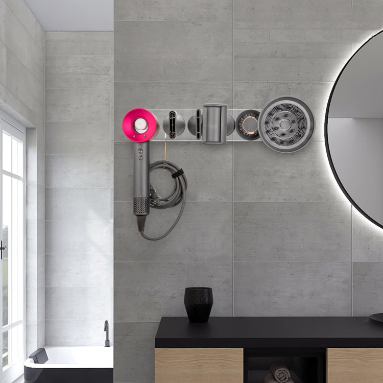 JD01 Punch-Free Hange Acrylic Hair Dryer Storage Bracket For Dyson Hair Dryer(Transparent) by bashfashion