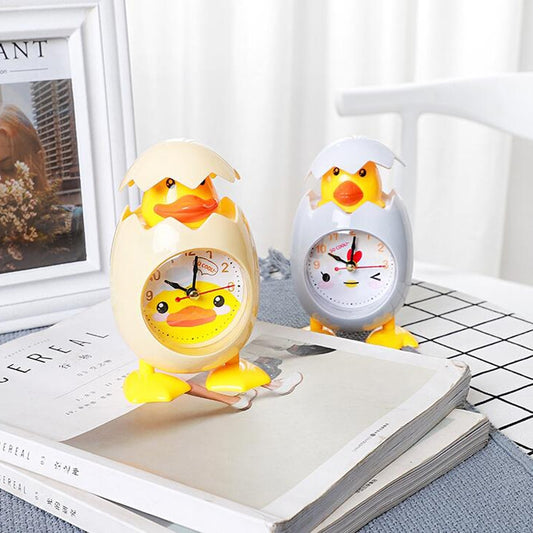 RP001 Cartoon Chicken Eggshell Chicks Alarm Clock Student Gift Children Bedroom Ornaments(White) by bashfashion