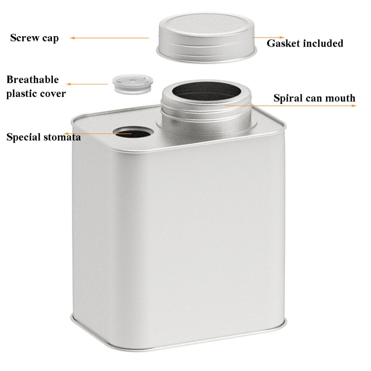 Square Tinplate Metal Sealed Cans Coffee Bean Powder Tin Cans, Specification: With Air Valve by bashfashion