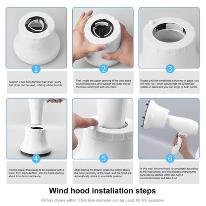 G8 Universal Hair Diffuser Adaptable For Blow Dryers with Rotatable Design Curly Hair Large Wind Hood(White) by bashfashion