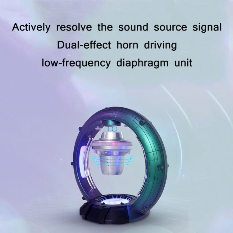 Magnetic Levitation Bluetooth Speaker Space Spacecraft Crafts, US Plug(Blue) by bashfashion