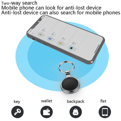 T1 Intelligent Bluetooth 5.0 Locator Bidirectional Alarm Tracker with Keychain(Black) by bashfashion